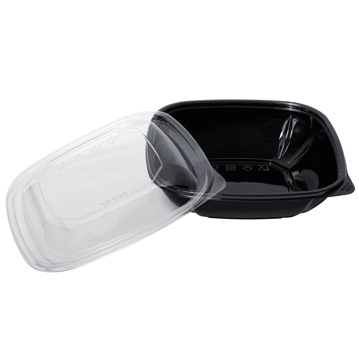 Karat 32 oz Square Disposable Salad Bowl, PET, Black — 300 ct — product photo 8