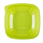 Karat 32 oz Square Disposable Salad Bowl, PET, Green — 300 ct — product photo 5