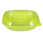 Karat 32 oz Square Disposable Salad Bowl, PET, Green — 300 ct — product photo 6