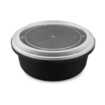 Karat 34 oz PP Tamper Resistant Injection Molded Microwaveable Black Food Container w/Clear lid — 150 sets — product photo 2