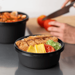 Karat 34 oz PP Tamper Resistant Injection Molded Microwaveable Black Food Container w/Clear lid — 150 sets — product photo 3