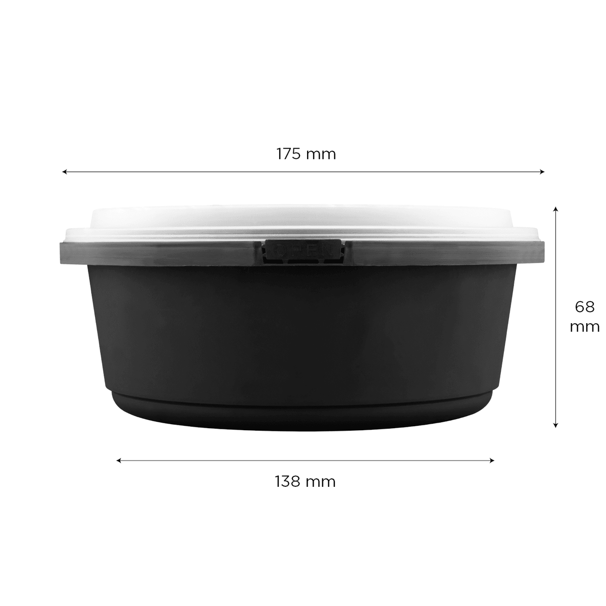 Karat 34 oz PP Tamper Resistant Injection Molded Microwaveable Black Food Container w/Clear lid — 150 sets — product photo 5