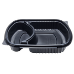 Karat 36 oz Microwaveable Take-Out Box, 2-Compartment, PP, Black — 300 ct — product photo 2