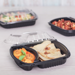 Karat 36 oz Microwaveable Take-Out Box, 2-Compartment, PP, Black — 300 ct — product photo 3