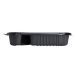 Karat 36 oz Microwaveable Take-Out Box, 2-Compartment, PP, Black — 300 ct — product photo 4