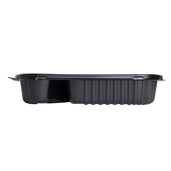 Karat 36 oz Microwaveable Take-Out Box, 2-Compartment, PP, Black — 300 ct — product photo 4