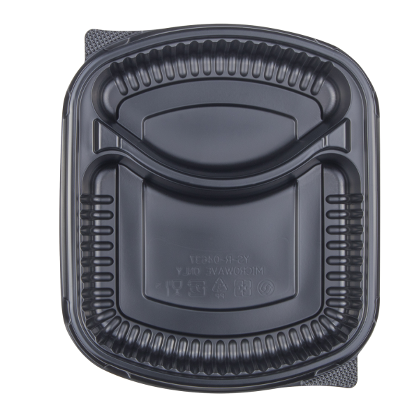 Karat 36 oz Microwaveable Take-Out Box, 2-Compartment, PP, Black — 300 ct — product photo 5