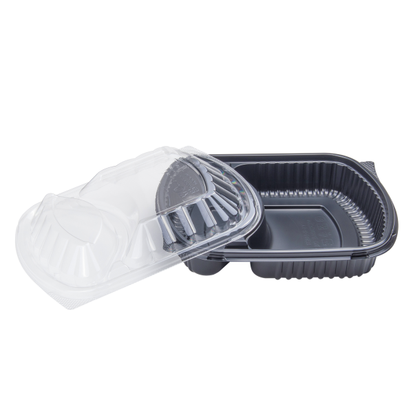 Karat 36 oz Microwaveable Take-Out Box, 2-Compartment, PP, Black — 300 ct — product photo 6
