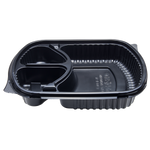 Karat 36 oz Microwaveable Take-Out Box, 3-Compartment, PP, Black — 300 ct — product photo 2