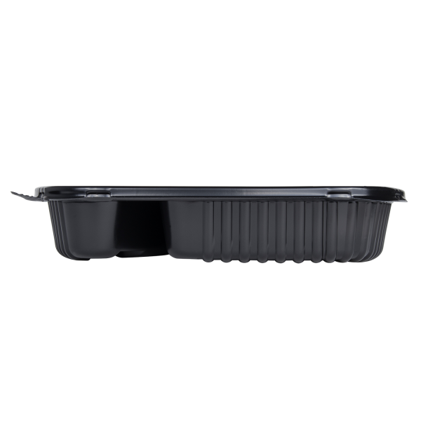 Karat 36 oz Microwaveable Take-Out Box, 3-Compartment, PP, Black — 300 ct — product photo 5