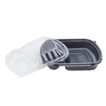 Karat 36 oz Microwaveable Take-Out Box, 3-Compartment, PP, Black — 300 ct — product photo 6