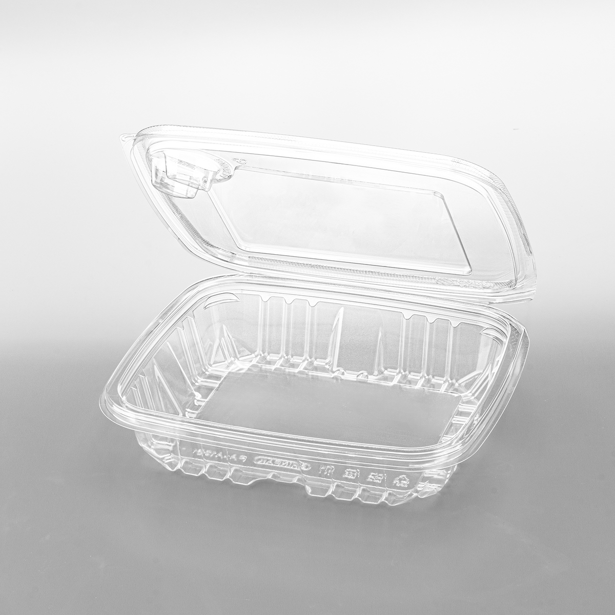 Karat 36 oz PET Tamper Resistant Hinged Deli Containers w/Flat Lid, Rectangular — 150 sets — product photo 2