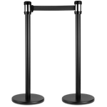 Karat 38" Black Guidance Stanchion with 78" Black Retractable Belt — Set of 2 — product photo 2