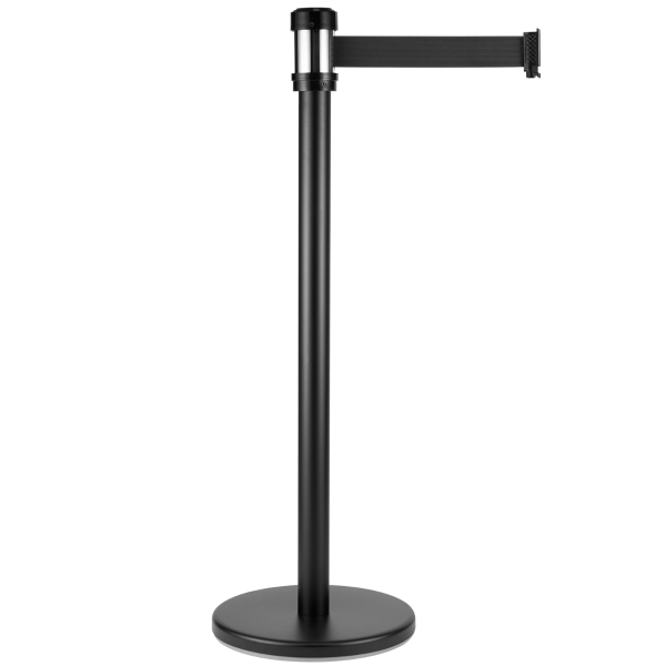 Karat 38" Black Guidance Stanchion with 78" Black Retractable Belt — Set of 2 — product photo 4