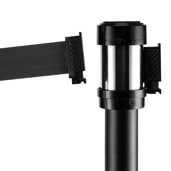 Karat 38" Black Guidance Stanchion with 78" Black Retractable Belt — Set of 2 — product photo 7