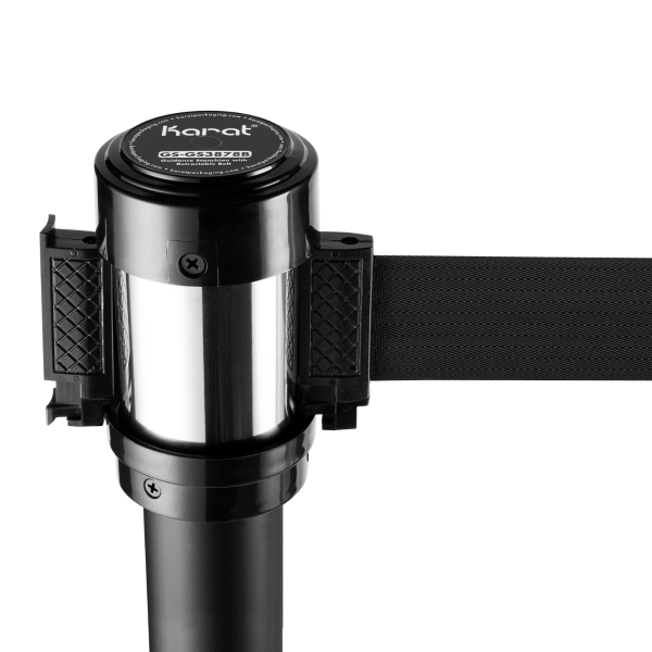 Karat 38" Black Guidance Stanchion with 78" Black Retractable Belt — Set of 2 — product photo 8