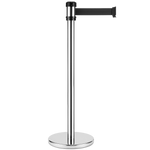 Karat 38" Silver Guidance Stanchion with 78" Black Retractable Belt — Set of 2 — product photo 3