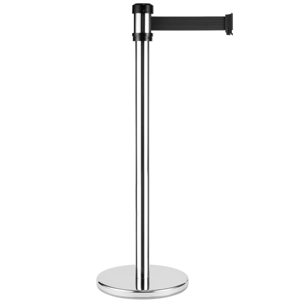 Karat 38" Silver Guidance Stanchion with 78" Black Retractable Belt — Set of 2 — product photo 3