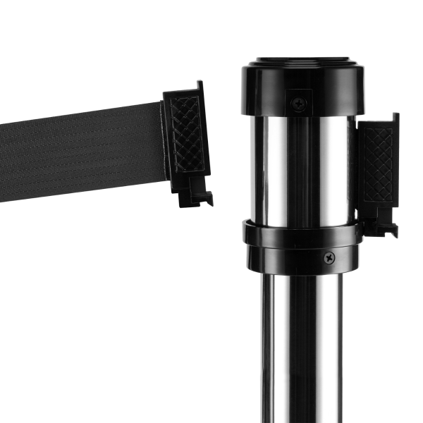 Karat 38" Silver Guidance Stanchion with 78" Black Retractable Belt — Set of 2 — product photo 6