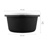 Karat 44 oz PP Tamper Resistant Injection Molded Microwaveable Black Food Container w/Clear lid — 150 sets — product photo 5