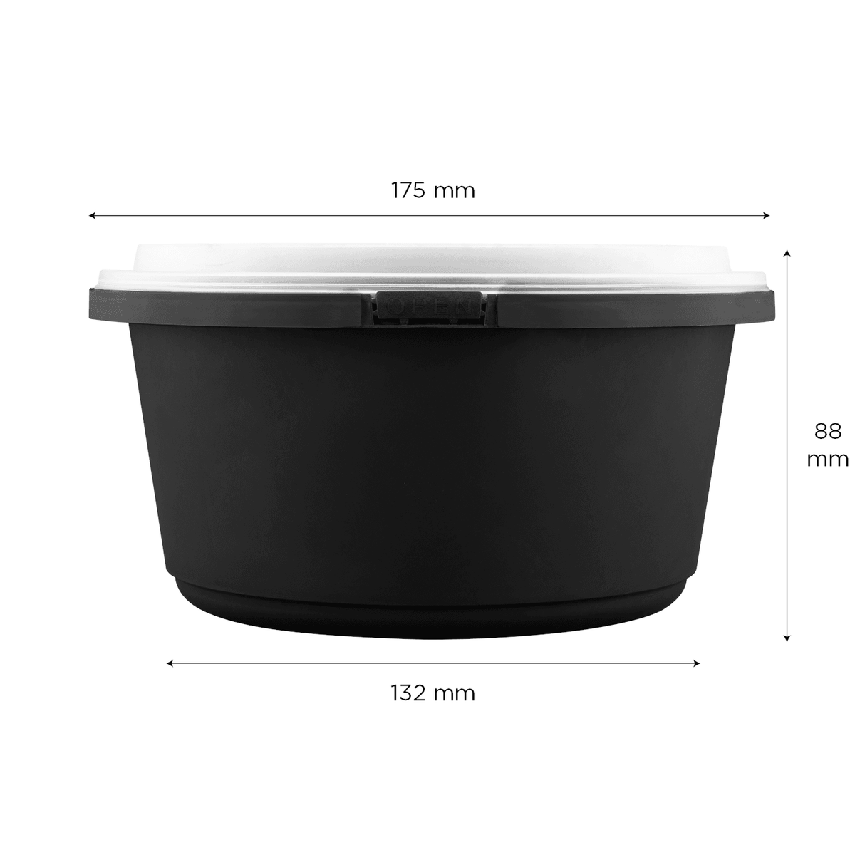 Karat 44 oz PP Tamper Resistant Injection Molded Microwaveable Black Food Container w/Clear lid — 150 sets — product photo 5