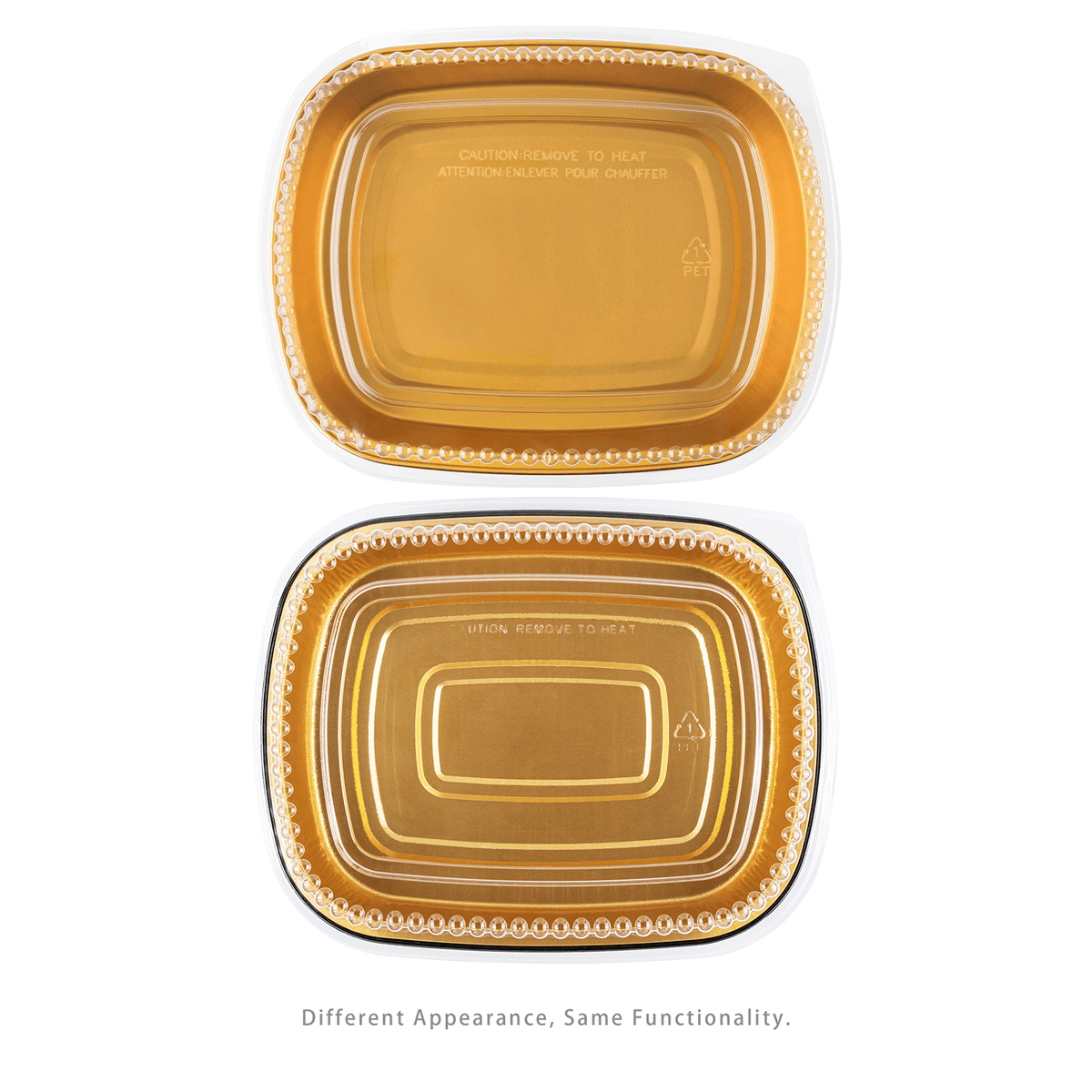 Karat 48 oz Black and Gold Aluminum Pans with PET Dome Lids — 50 sets — product photo 9