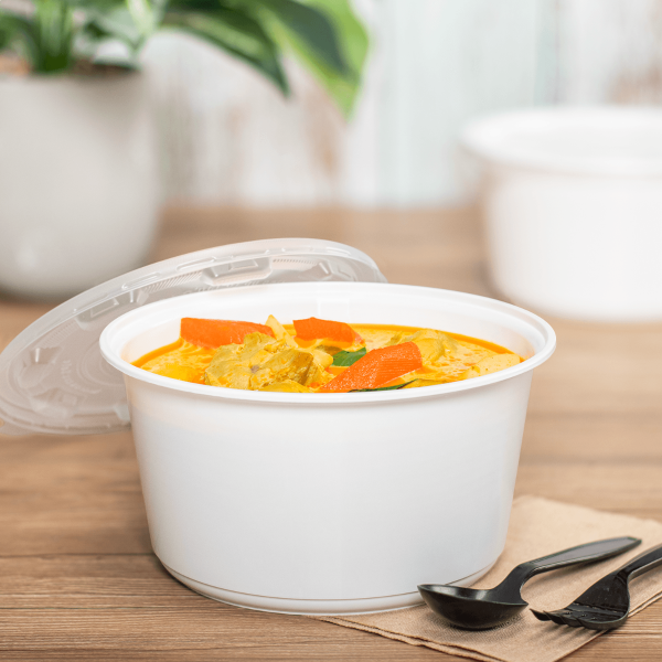 Karat 48 oz Disposable Bowls, White, Injection Molded PP, 179 mm — 300 ct