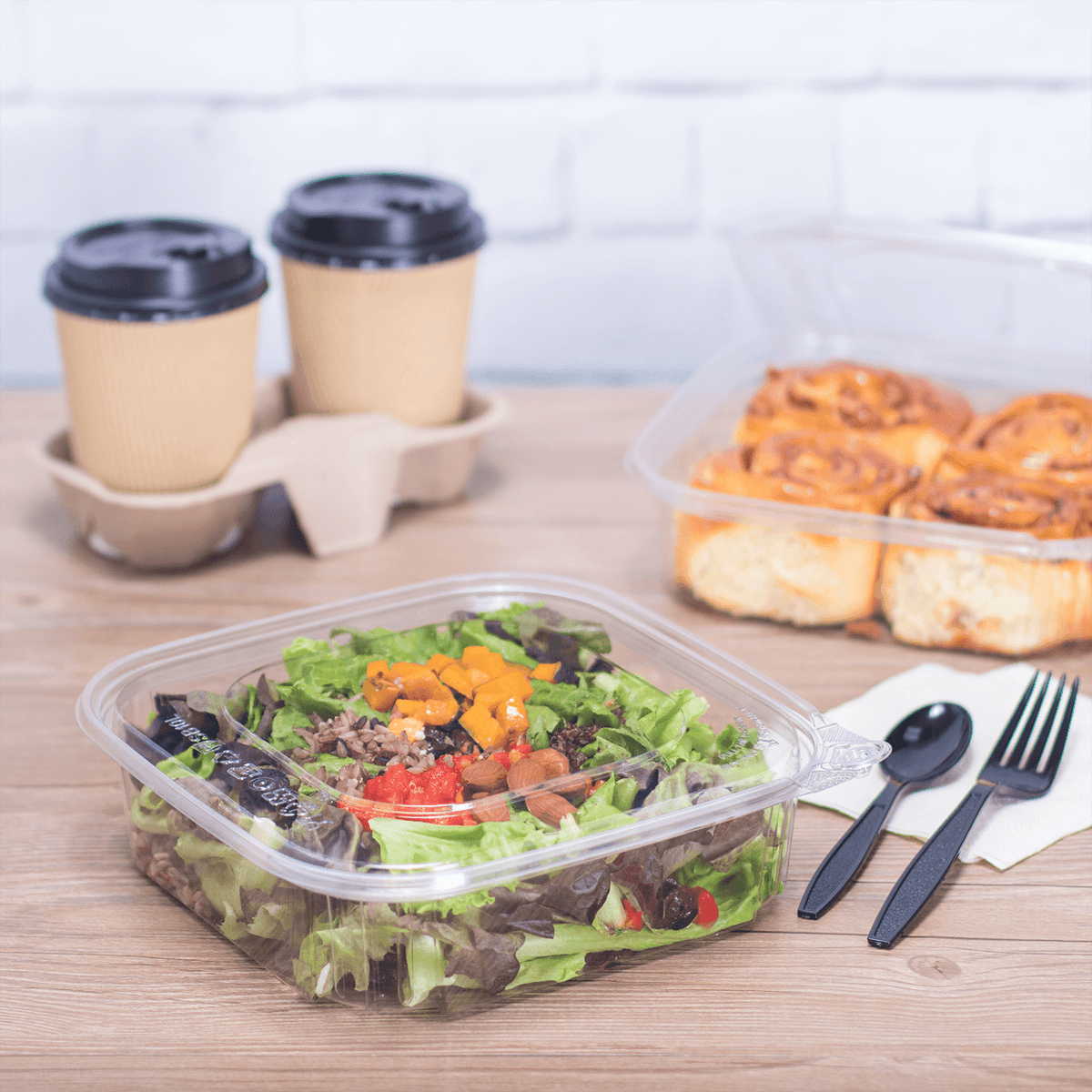 Karat 48 oz PET Tamper Resistant Deli Containers with Flat Lid — 120 sets — product photo 4