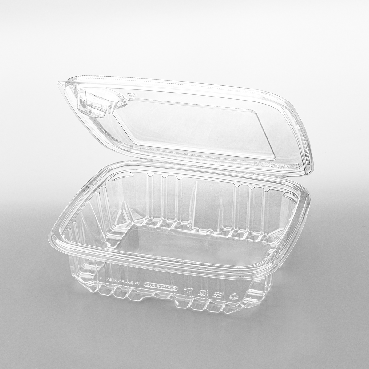 Karat 48 oz PET Tamper Resistant Hinged Deli Containers w/Flat Lid, Rectangular — 150 sets — product photo 2
