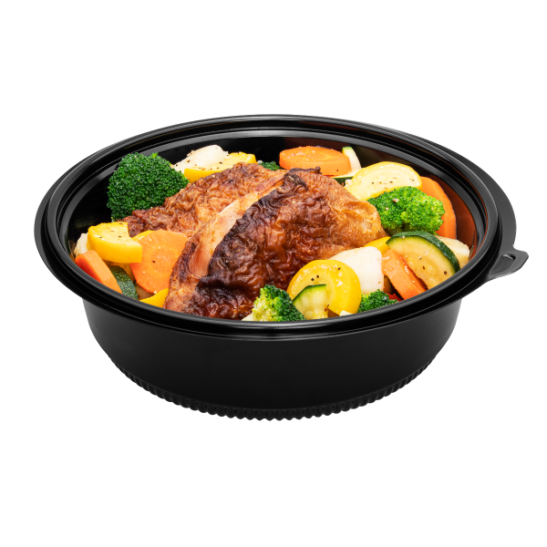 Karat 48 oz PP Round Microwaveable Container, Black — 150 ct — product photo 5