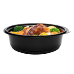 Karat 48 oz PP Round Microwaveable Container, Black — 150 ct — product photo 6
