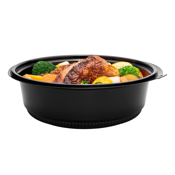 Karat 48 oz PP Round Microwaveable Container, Black — 150 ct — product photo 6