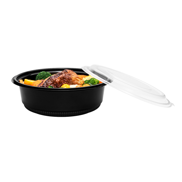 Karat 48 oz PP Round Microwaveable Container, Black — 150 ct — product photo 7