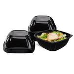 Karat 48 oz Square Disposable Salad Bowl, PET, Black — 300 ct — product photo 2