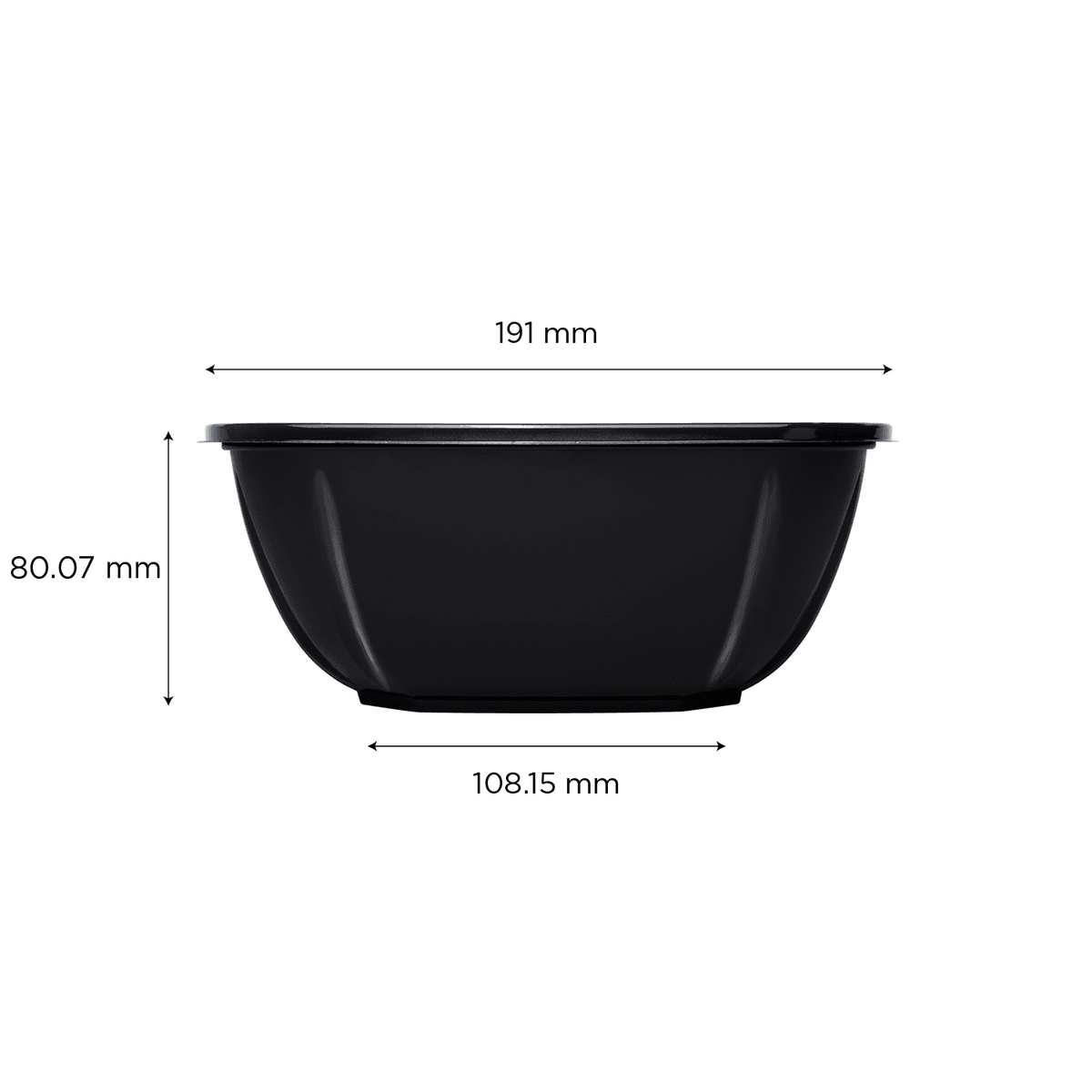Karat 48 oz Square Disposable Salad Bowl, PET, Black — 300 ct — product photo 4