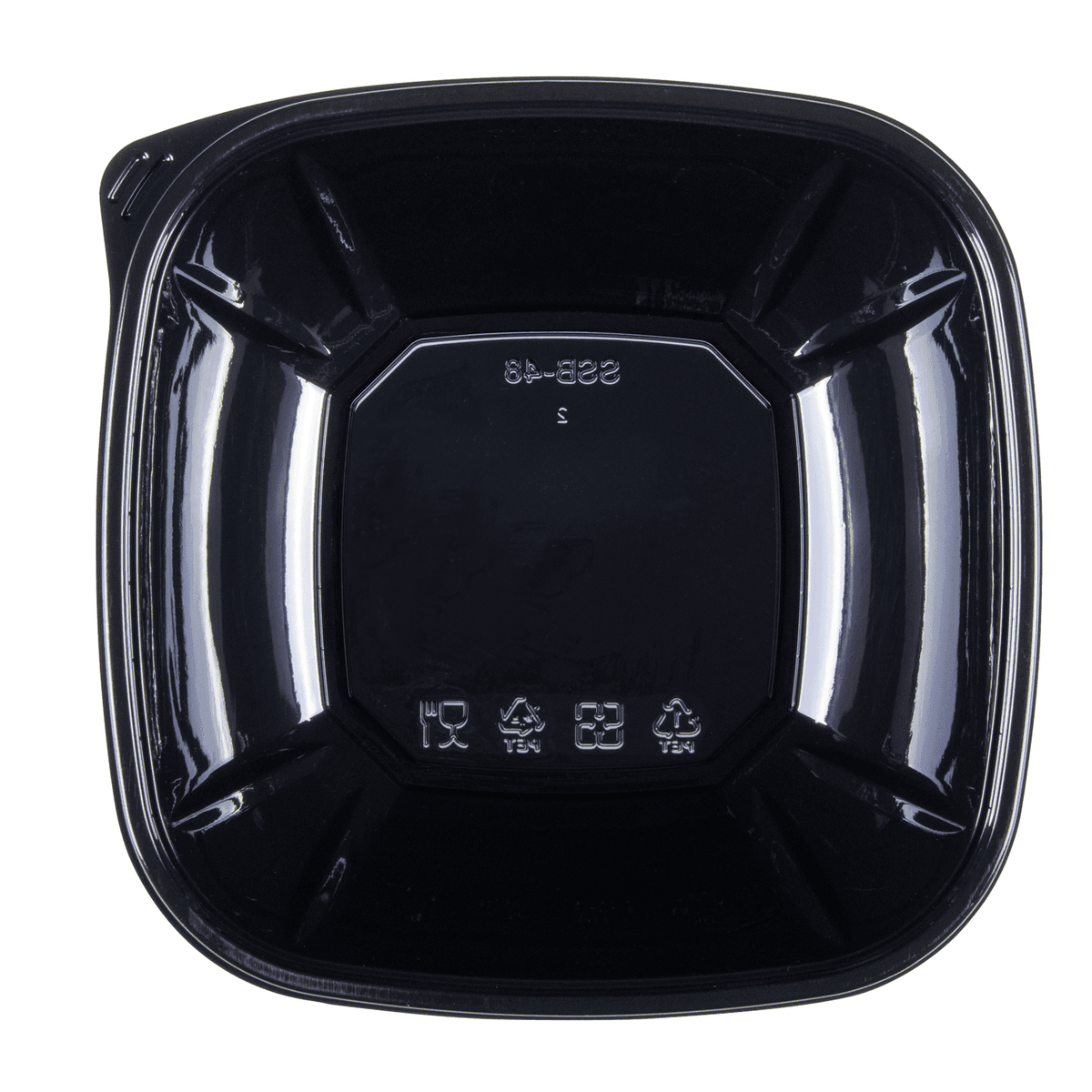 Karat 48 oz Square Disposable Salad Bowl, PET, Black — 300 ct — product photo 6