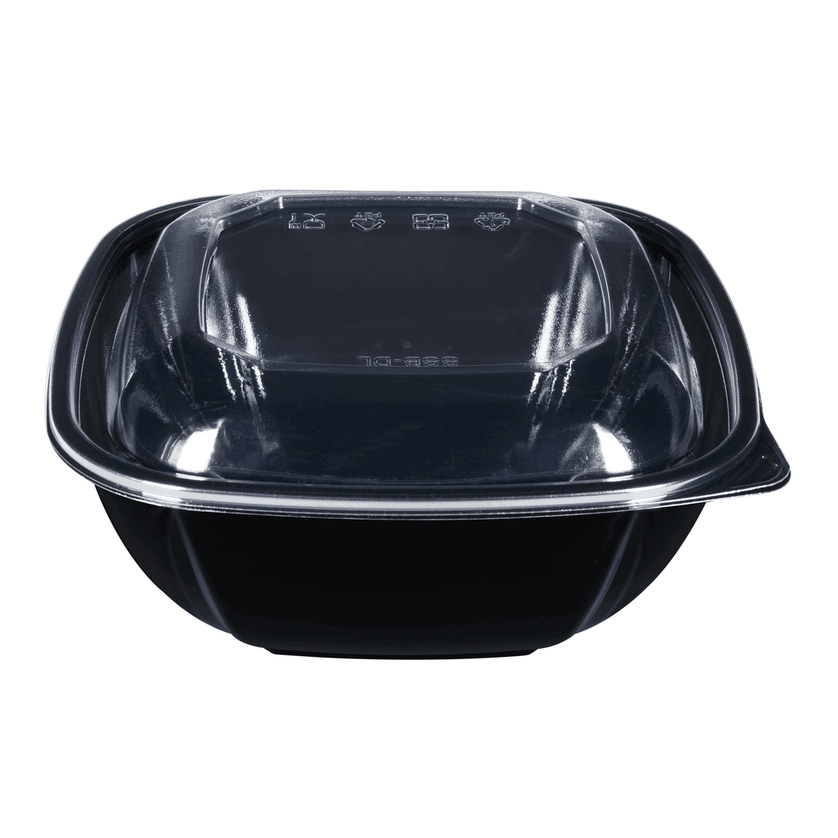 Karat 48 oz Square Disposable Salad Bowl, PET, Black — 300 ct — product photo 7