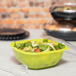 Karat 48 oz Square Disposable Salad Bowl, PET, Green — 300 ct