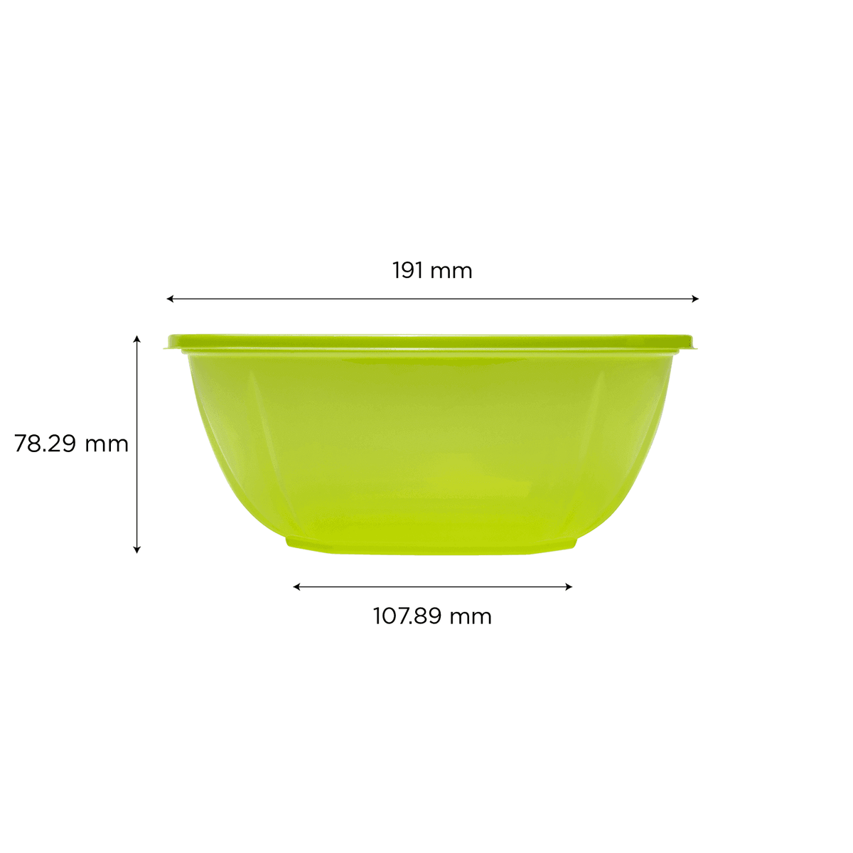 Karat 48 oz Square Disposable Salad Bowl, PET, Green — 300 ct — product photo 4