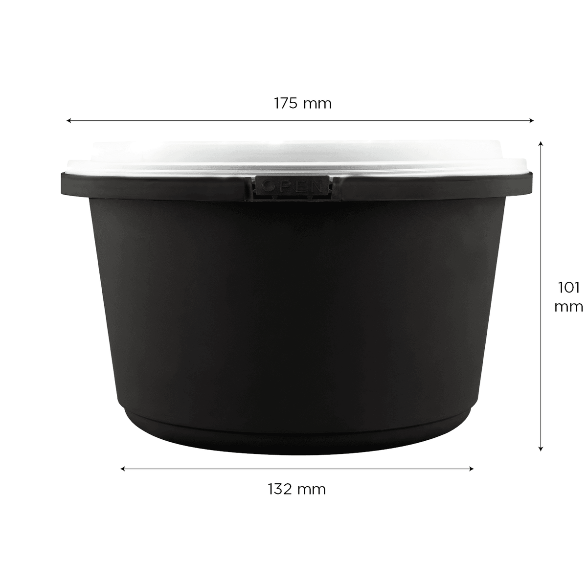 Karat 52 oz PP Tamper Resistant Injection Molded Microwaveable Black Food Container w/Clear lid — 150 sets — product photo 5