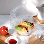 Karat 6''x 6'' Hinged Food Containers, PP, Clear — 300 ct