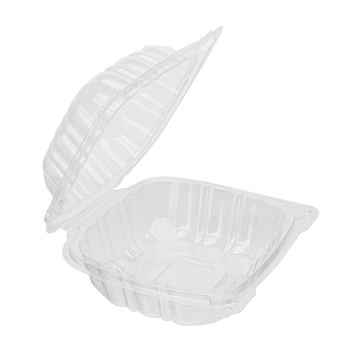 Karat 6''x 6'' Hinged Food Containers, PP, Clear — 300 ct — product photo 2