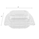 Karat 6''x 6'' Hinged Food Containers, PP, Clear — 300 ct — product photo 6