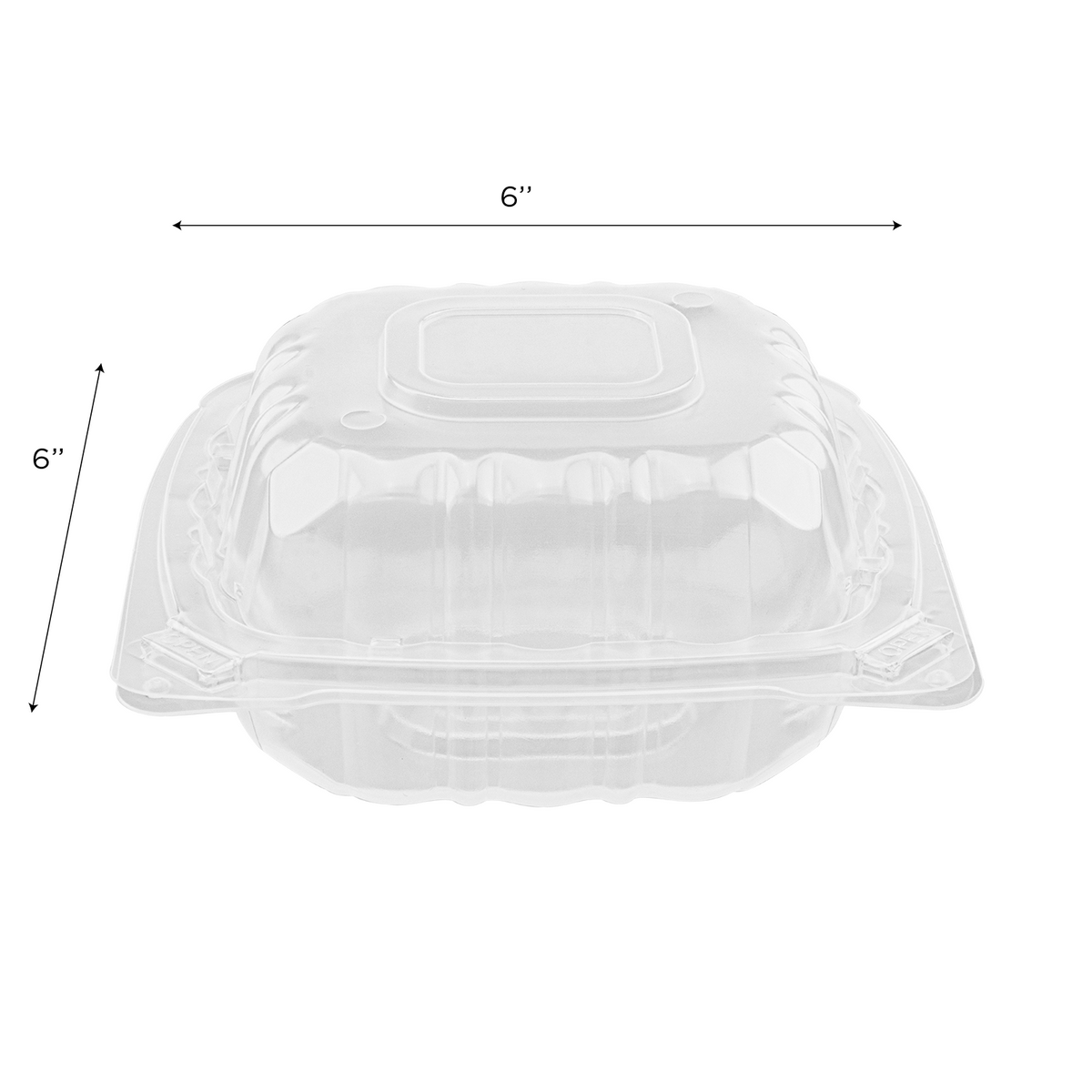 Karat 6''x 6'' Hinged Food Containers, PP, Clear — 300 ct — product photo 6