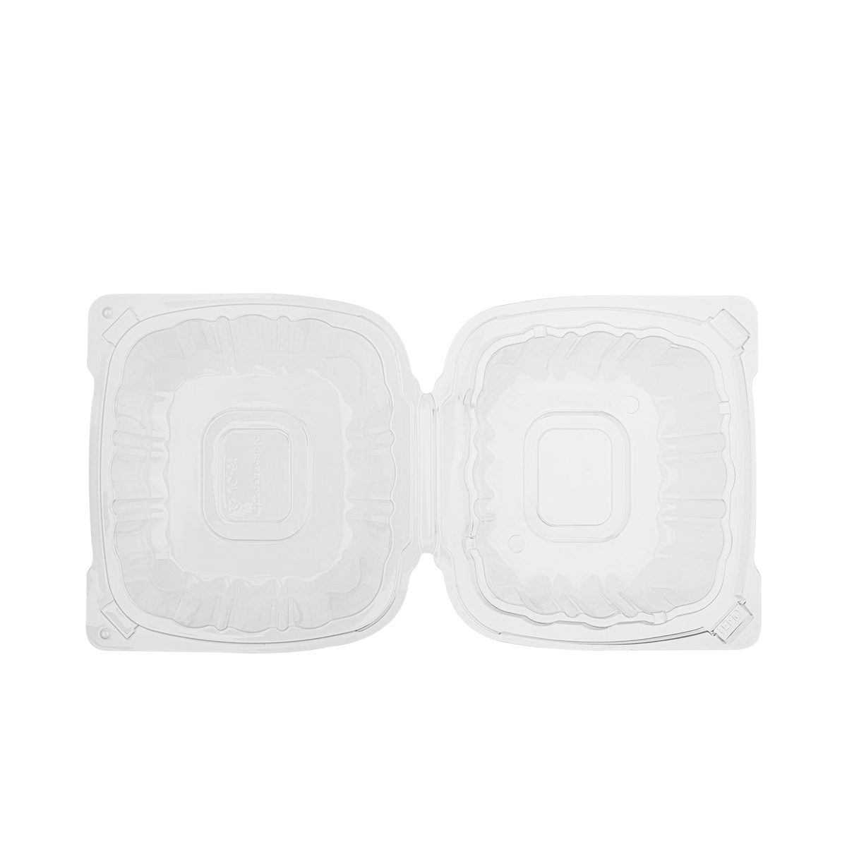 Karat 6''x 6'' Hinged Food Containers, PP, Clear — 300 ct — product photo 8
