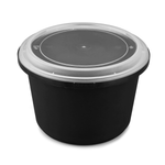 Karat 60 oz PP Tamper Resistant Injection Molded Microwaveable Black Food Container w/Clear lid — 150 sets — product photo 2