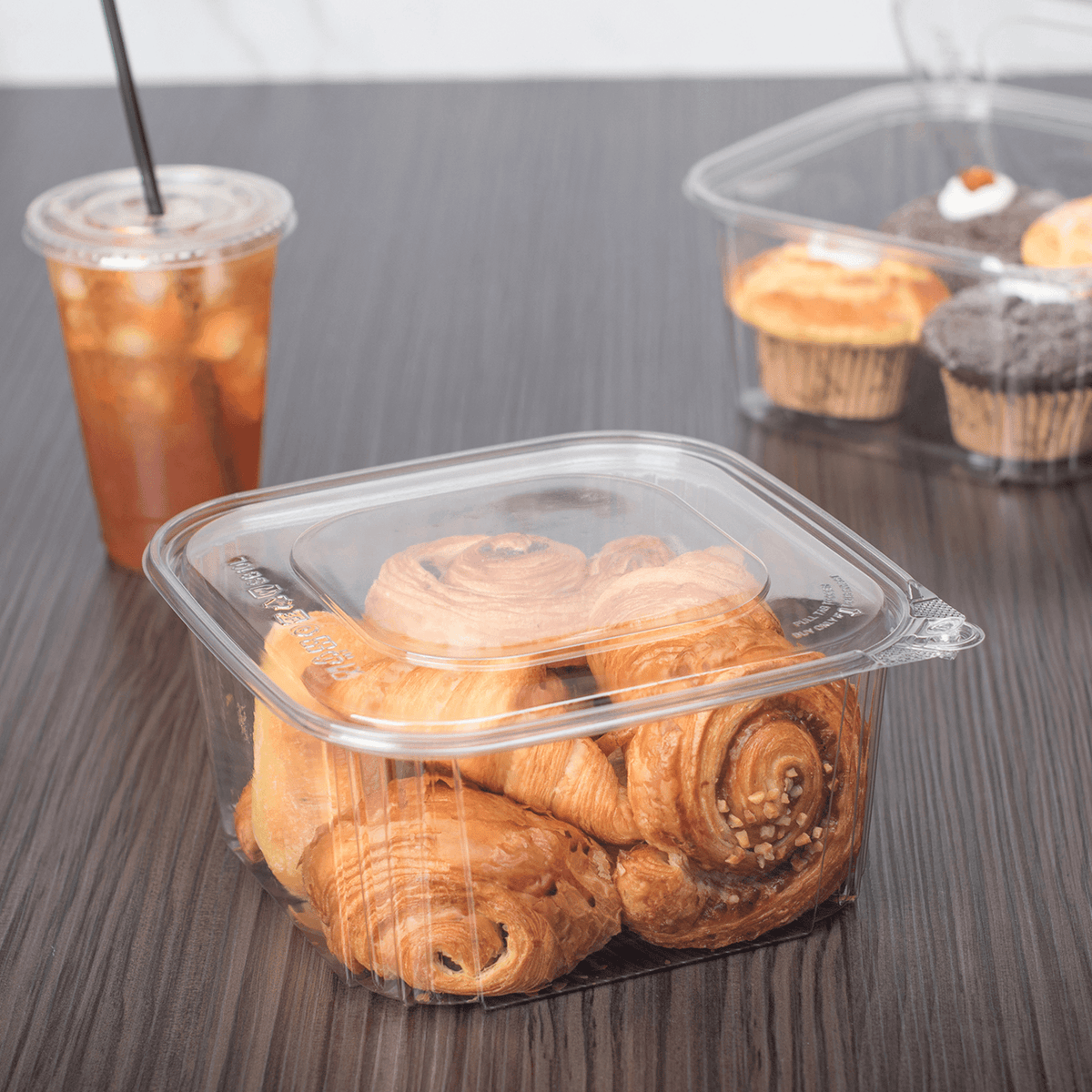 Karat 64 oz PET Tamper Resistant Deli Containers with Flat Lid — 120 sets — product photo 3