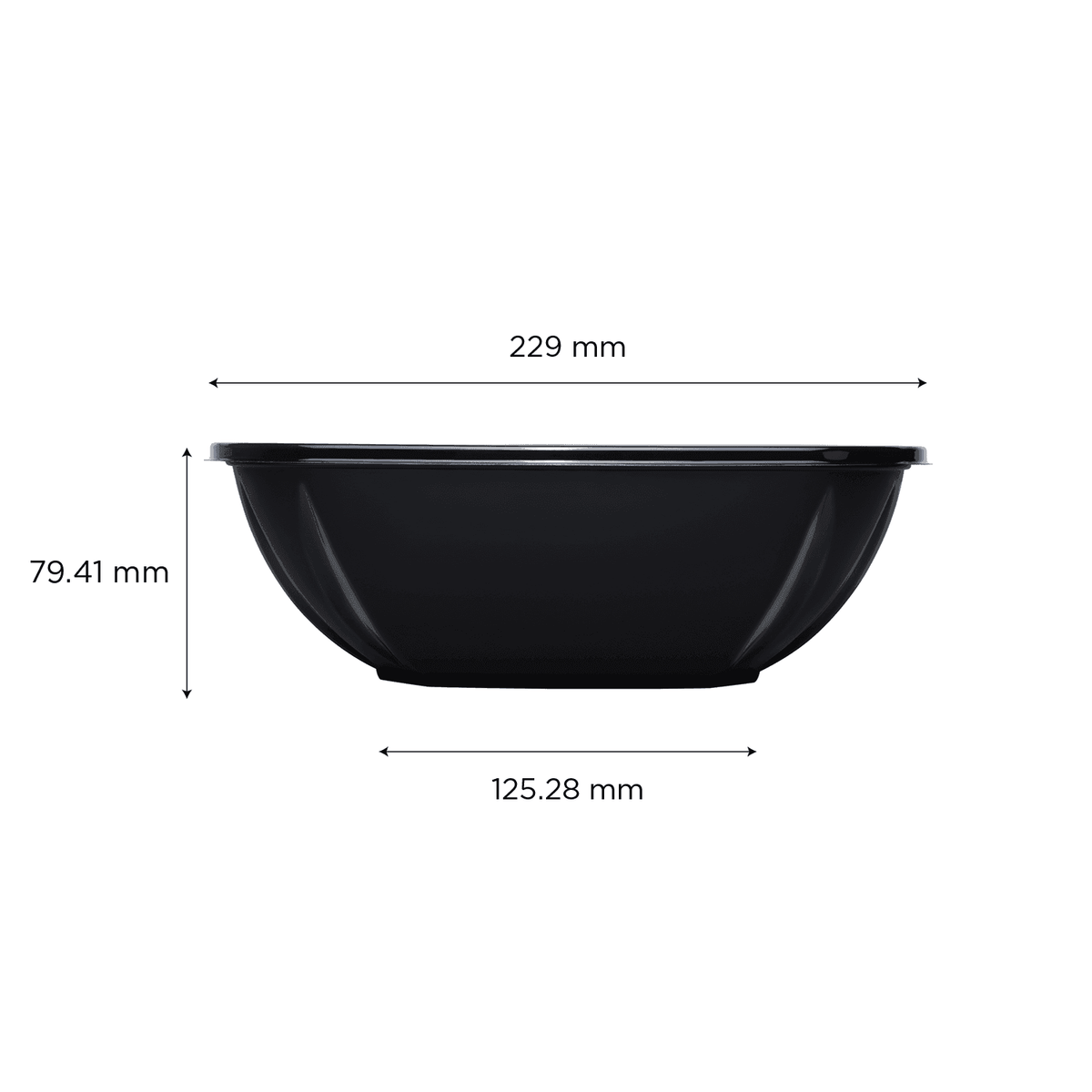 Karat 64 oz Square Disposable Salad Bowl, PET, Black — 150 ct — product photo 4