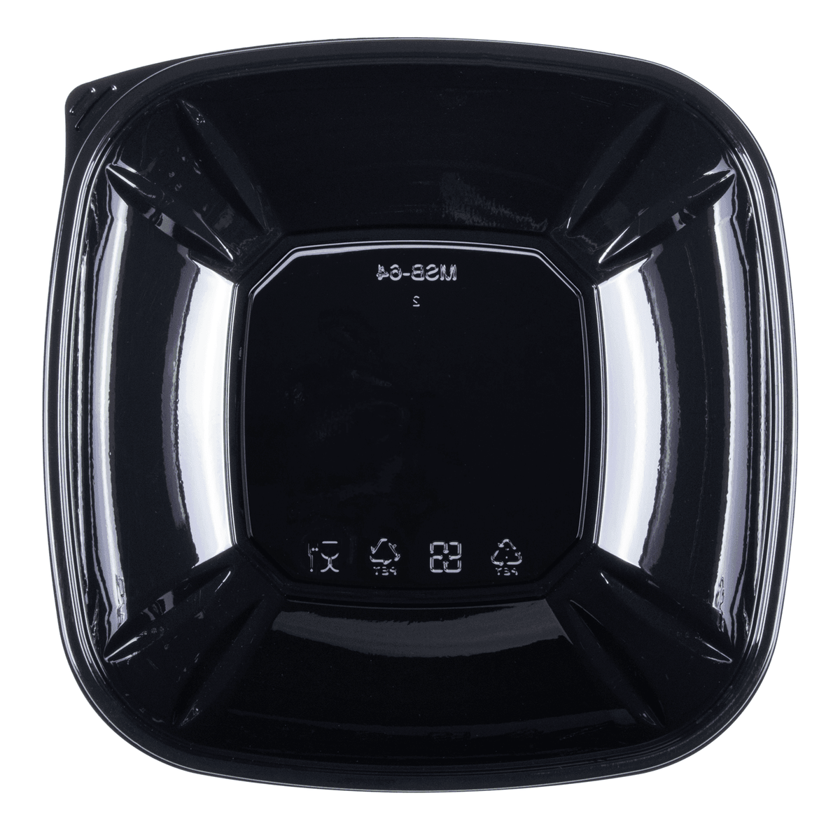 Karat 64 oz Square Disposable Salad Bowl, PET, Black — 150 ct — product photo 5
