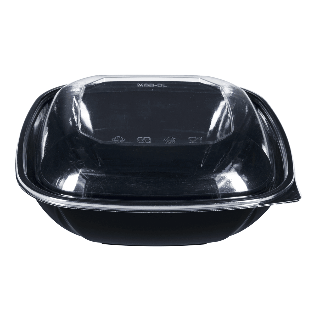 Karat 64 oz Square Disposable Salad Bowl, PET, Black — 150 ct — product photo 6